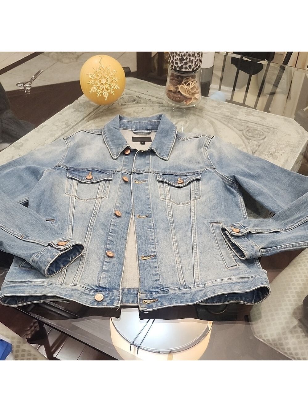 Mens Denim Jean Jacket Medium Size - Picture 4 of 14